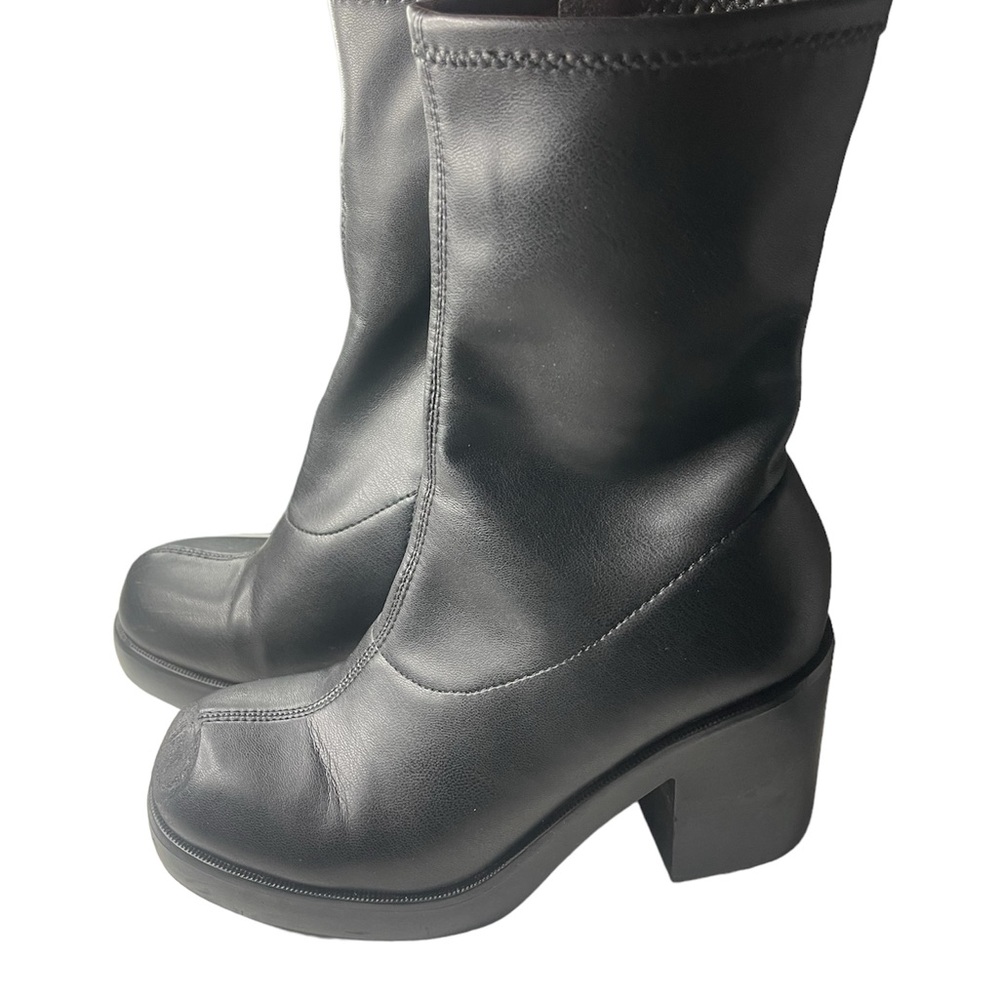 Black platform boots
